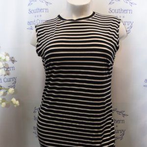 NWT Poof NY Black/Ivory Striped Sheath Dress Size 2X